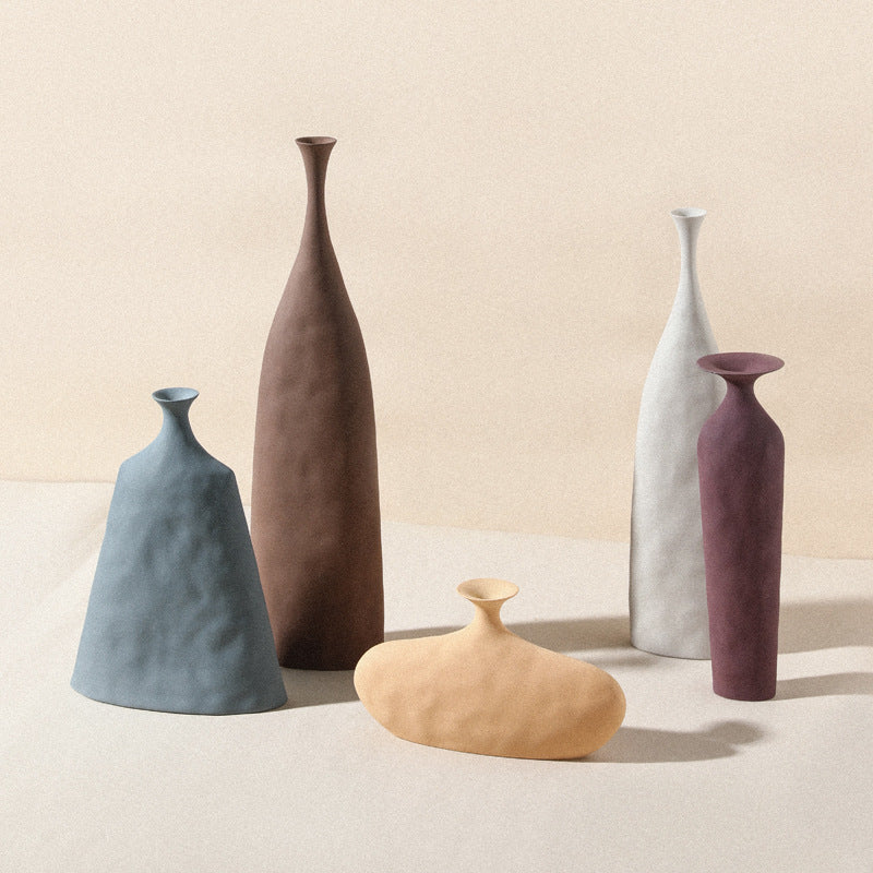 Morandi Color Hand Made Ceramic Vase Decorative Floral Vase