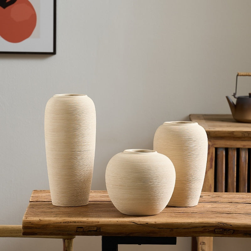 Vintage art ceramic vase in large, medium, and small sizes – handmade sculptural ceramics for modern and minimalist home decor