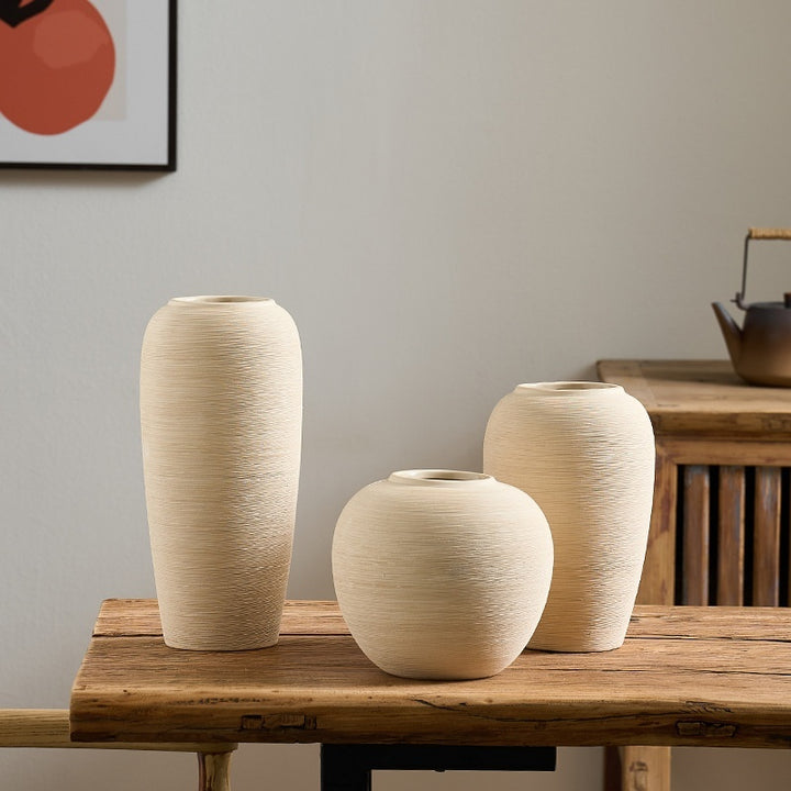 Vintage art ceramic vase in large, medium, and small sizes – handmade sculptural ceramics for modern and minimalist home decor
