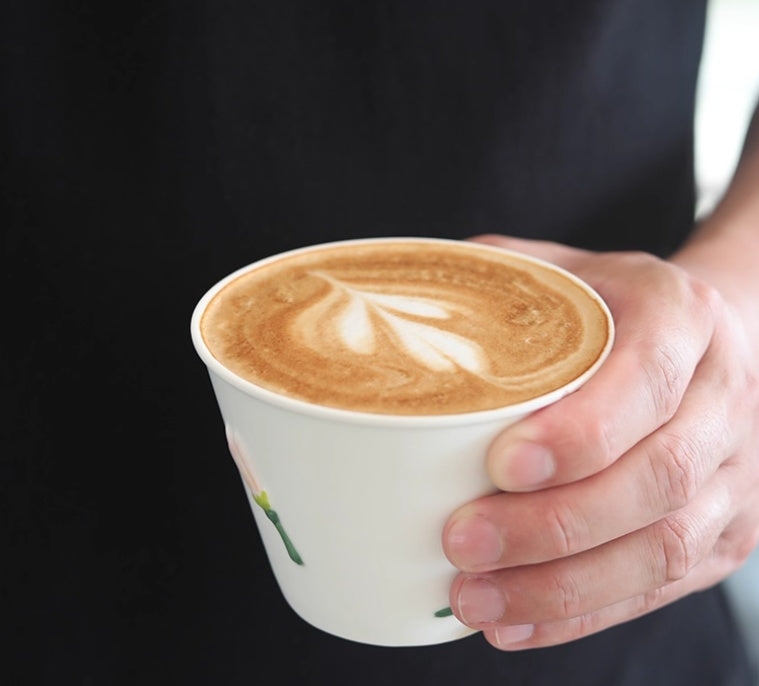 Handmade Green Tea Ceramic Cup with Embossed Flower Motif – 200ml