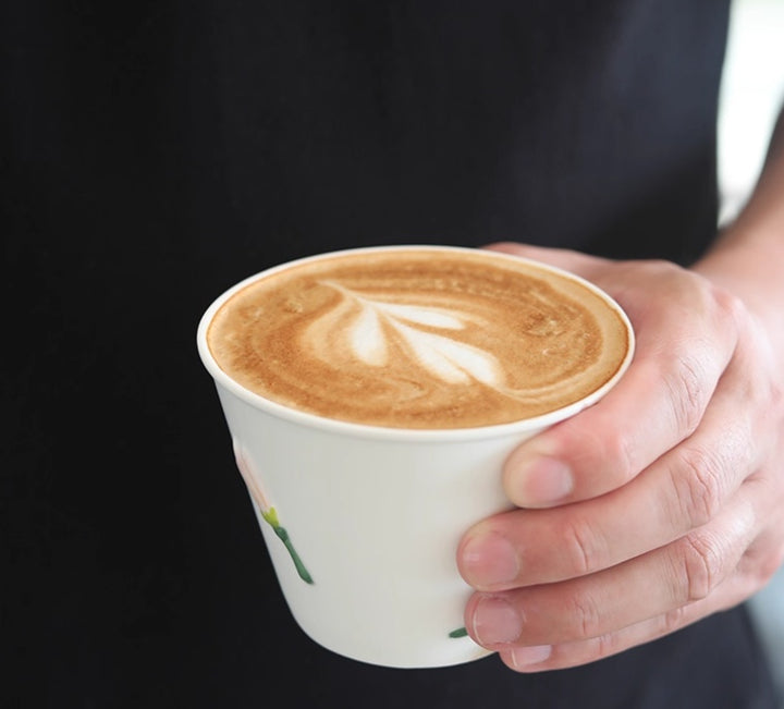 Handmade Green Tea Ceramic Cup with Embossed Flower Motif – 200ml