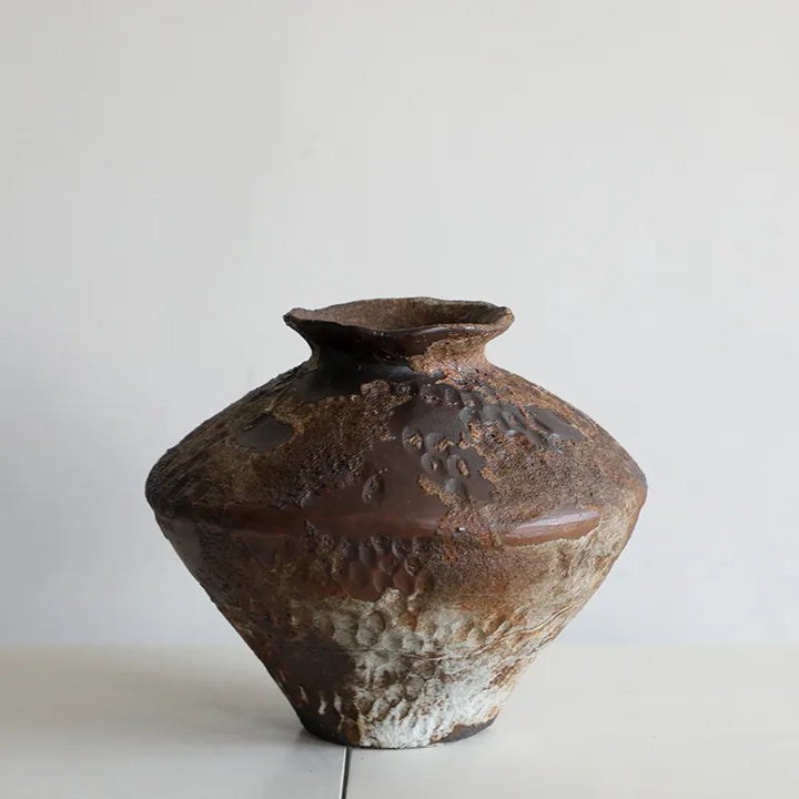 Rustic Wabi Sabi Ceramic Vase – Artisanal Handcrafted Decor Piece