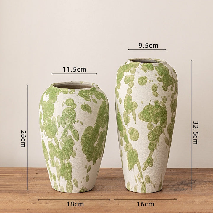 Handcrafted coarse pottery ceramic vases in small, medium, and large sizes – textured handmade ceramic vases for modern and rustic home décor
