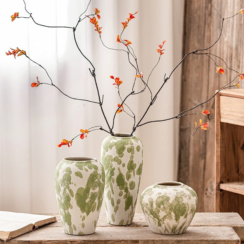 Handcrafted coarse pottery ceramic vases in small, medium, and large sizes – textured handmade ceramic vases for modern and rustic home décor
