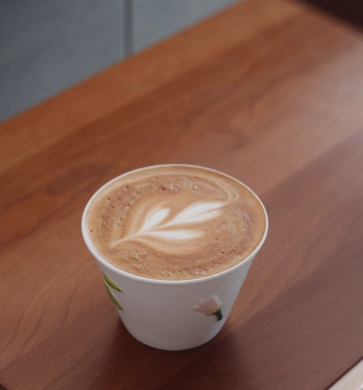 Handmade Green Tea Ceramic Cup with Embossed Flower Motif – 200ml