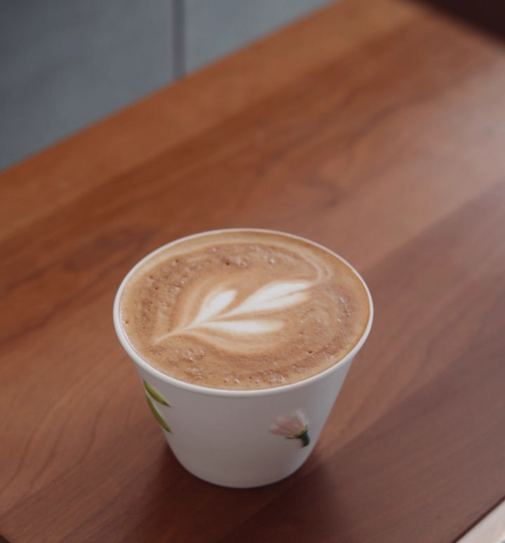 Handmade Green Tea Ceramic Cup with Embossed Flower Motif – 200ml