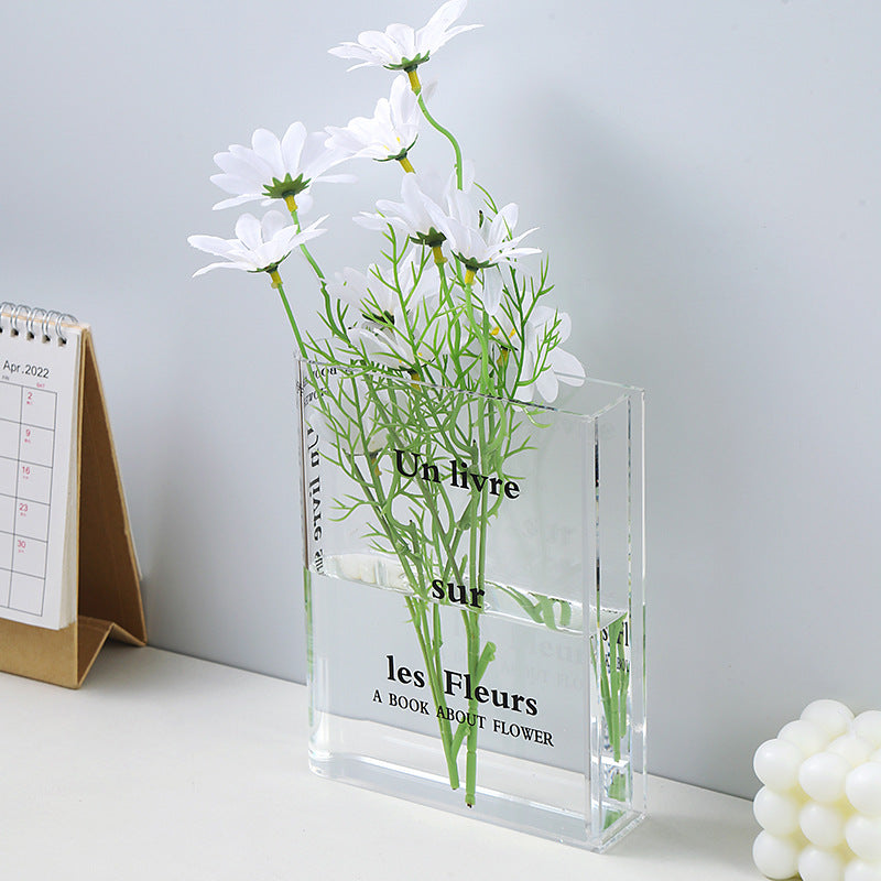 Acrylic Bookend Vase For Flowers Egnlish French