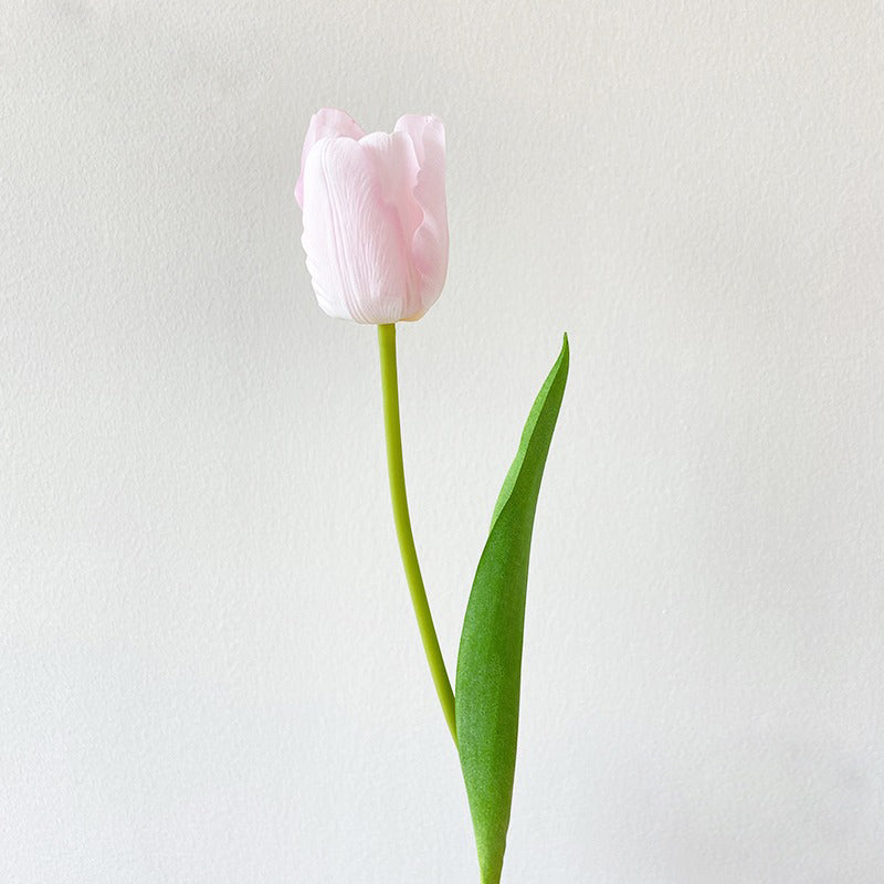 Artificial Floral Tulip - White Yellow Pink- 19"