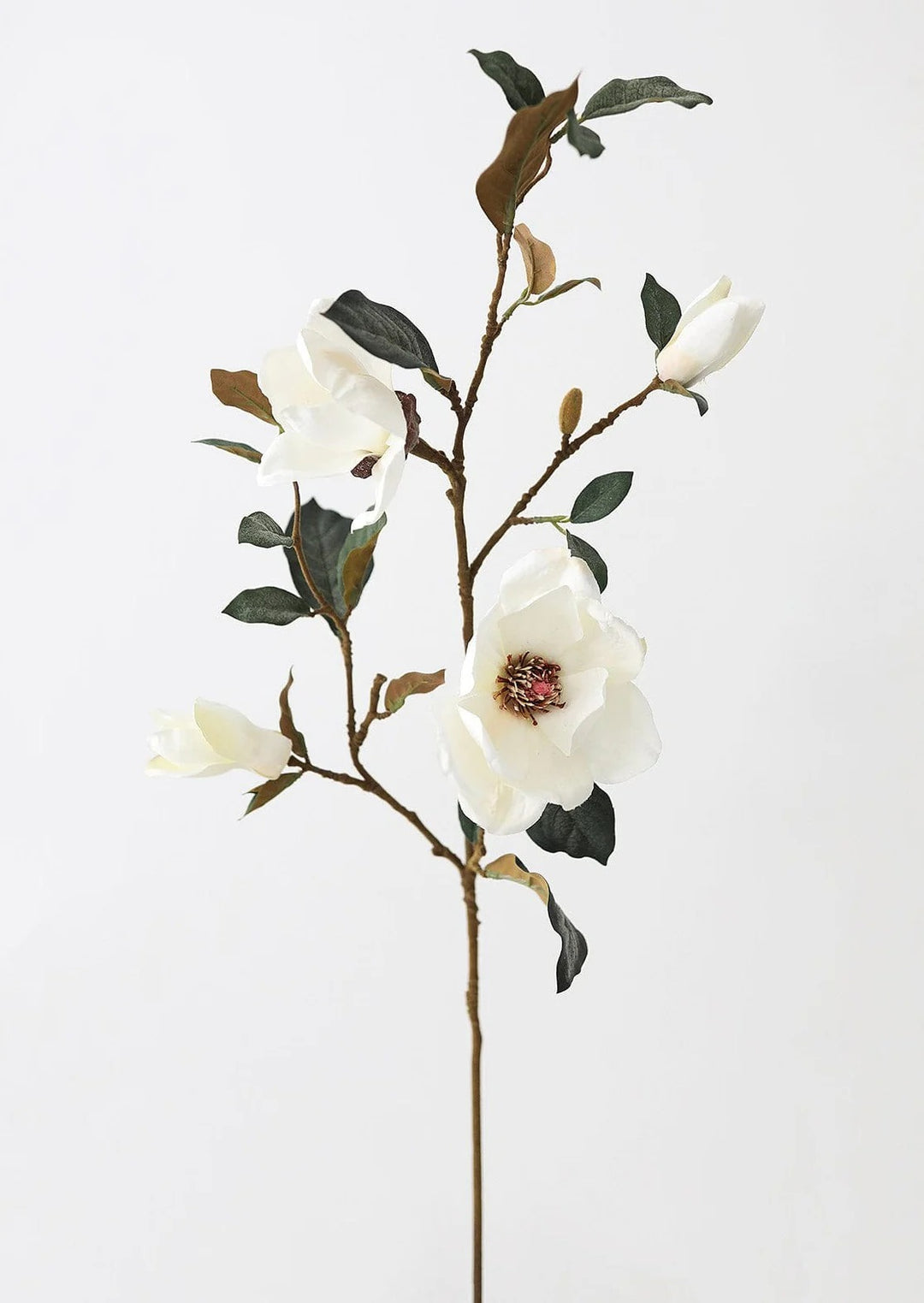 Cream Magnolia Fake Flower Branch - 35"