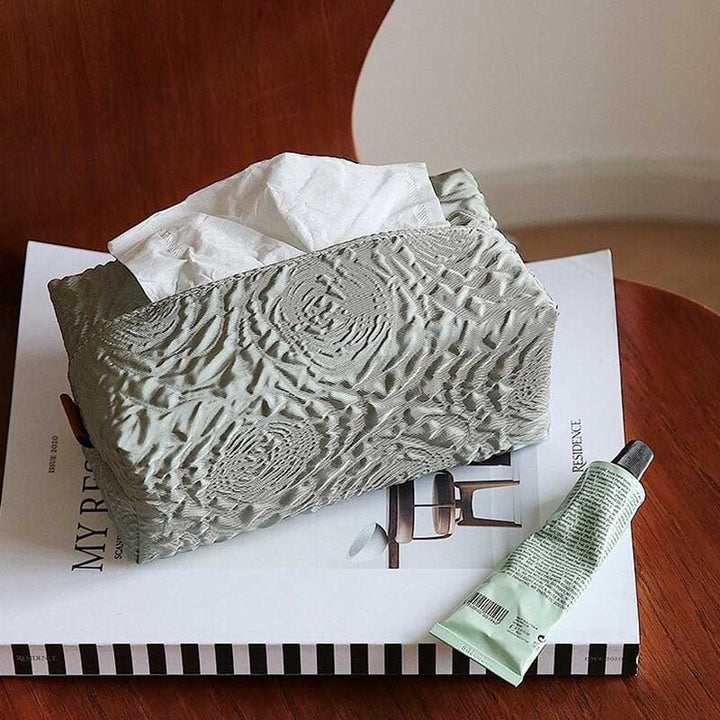 Embossed Cotton Tissue Box Cover