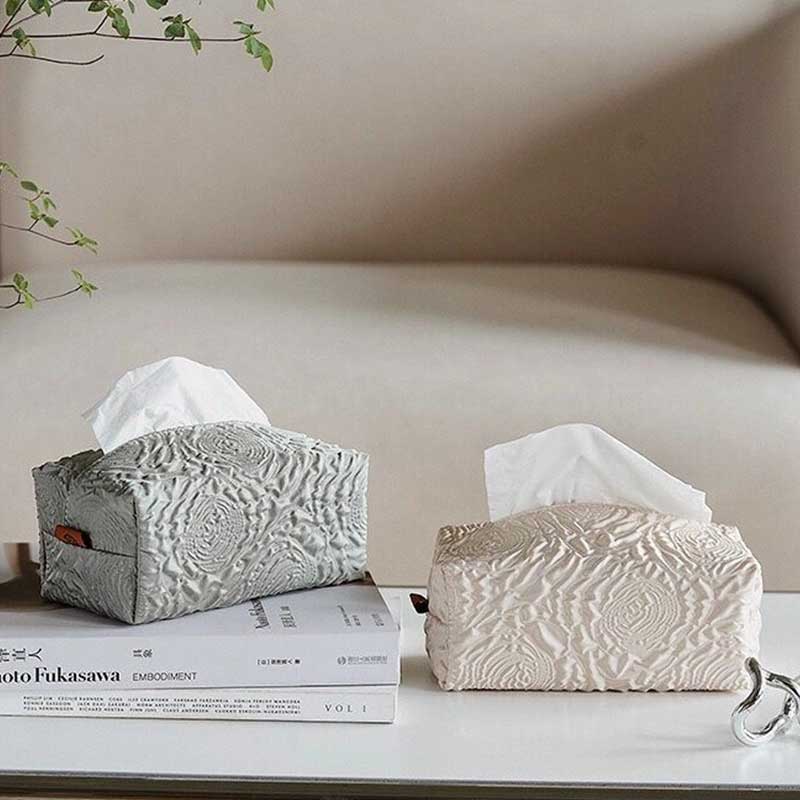 Embossed Cotton Tissue Box Cover
