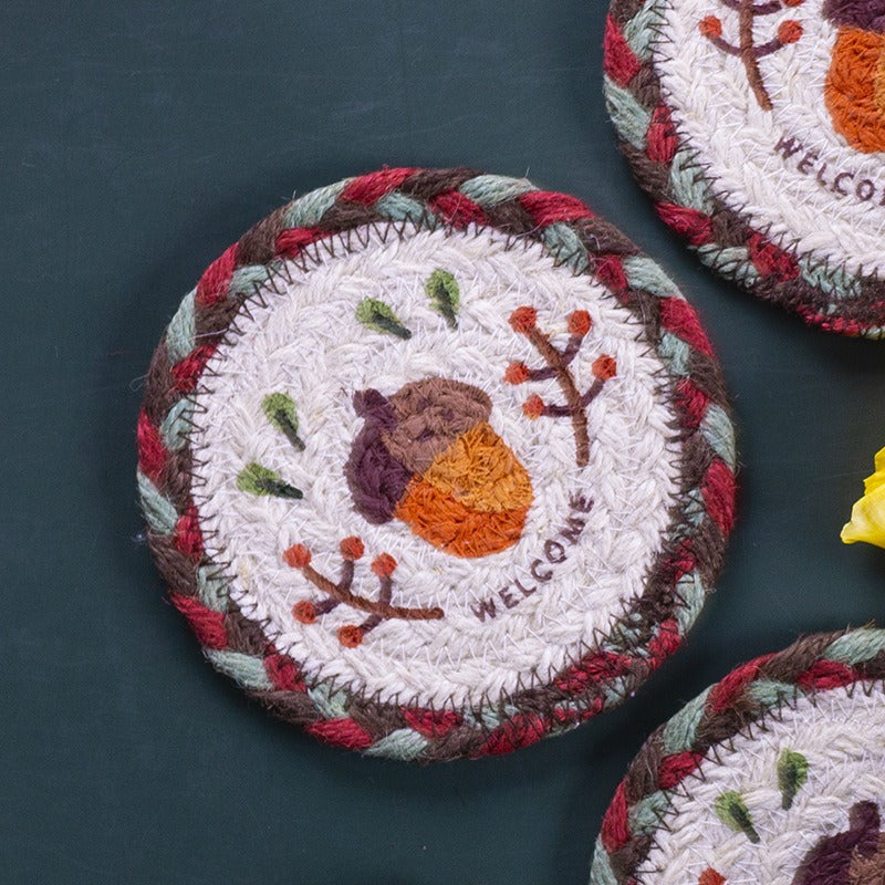 Handmade Woven Coasters for Table Protection  Heat-Resistant