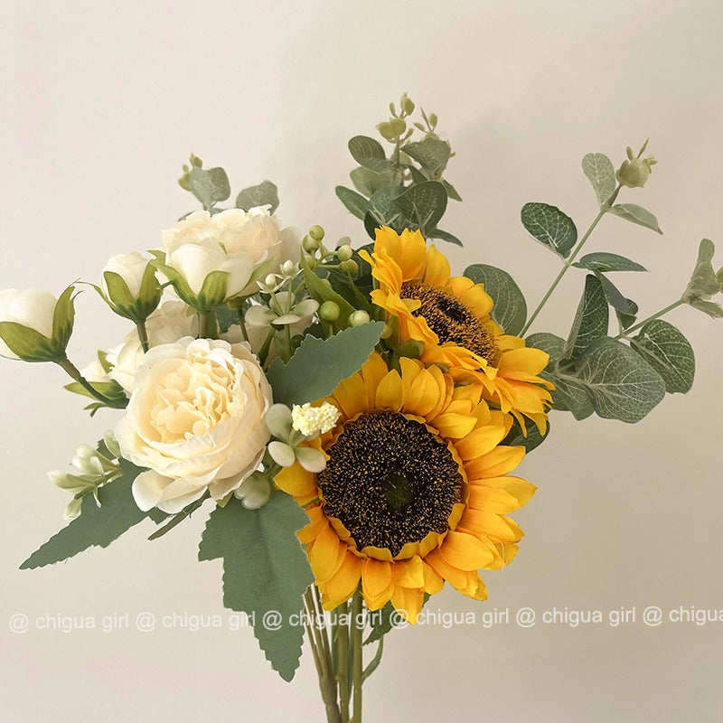 Sun Flower Bouquet Paper Bag Artificial Flowers