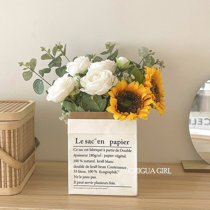 Sun Flower Bouquet Paper Bag Artificial Flowers