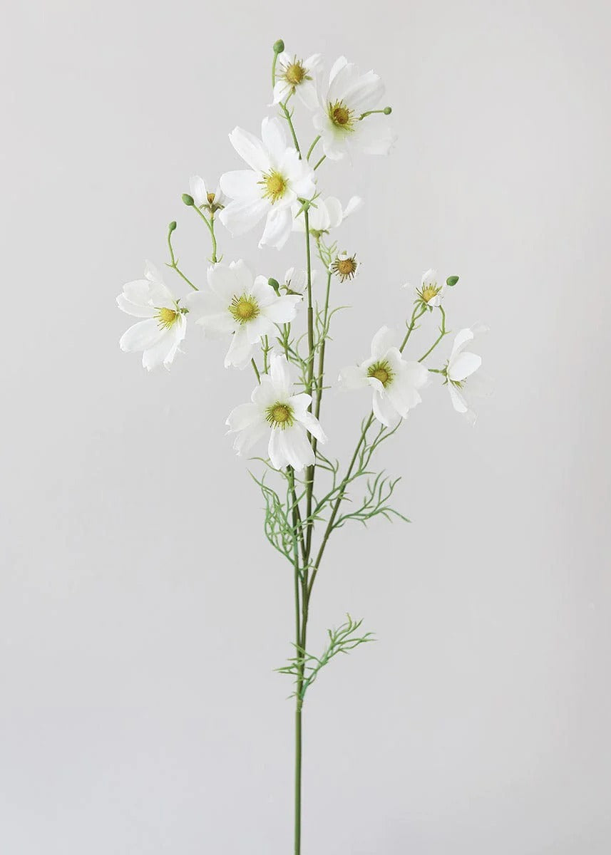 White Artificial Cosmo Daisy Flower - 37"