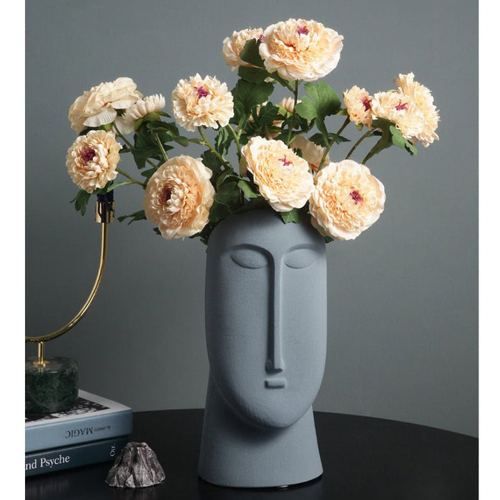 Abstract Face Ceramic Vase – Modern Artistic Sculpture Design - Tiny Porcelain