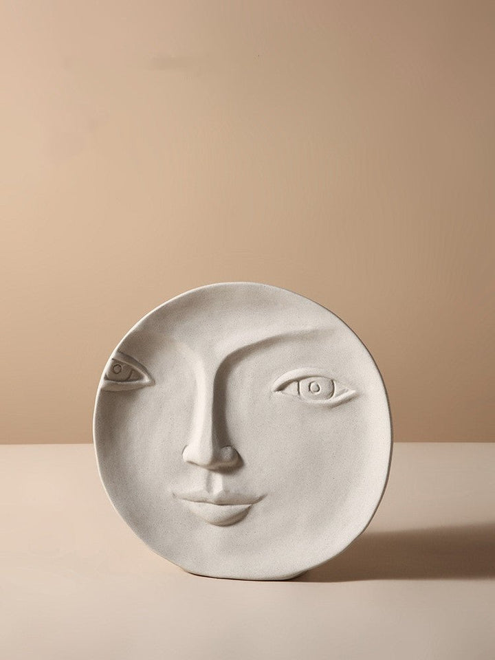 Abstract Face Ceramic Vase Set – Modern Artistic Design - Tiny Porcelain