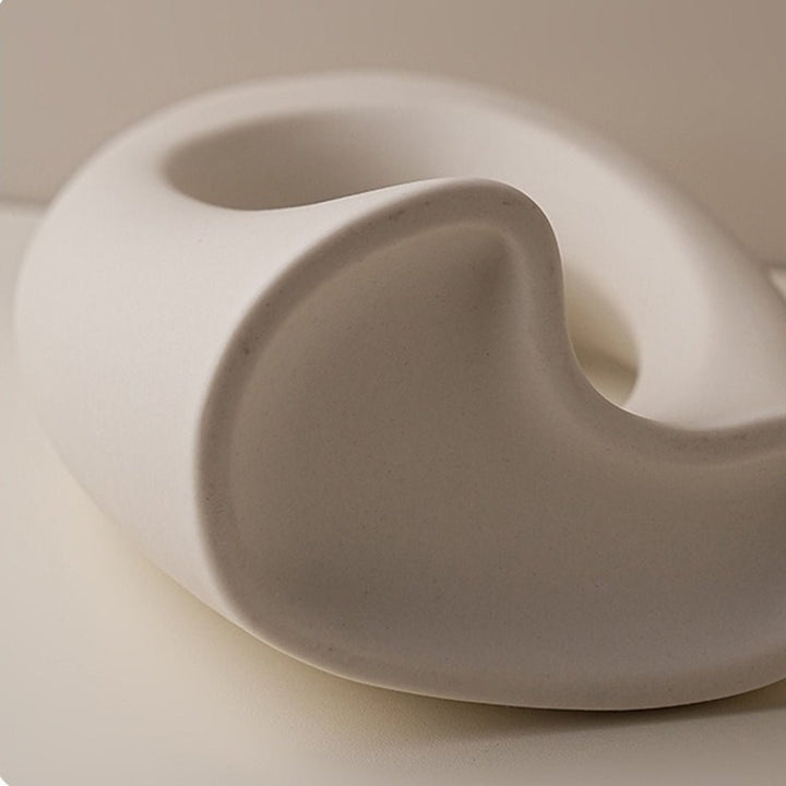 Abstract Loop Ceramic Vase – Modern Minimalist Sculpture Design - Tiny Porcelain