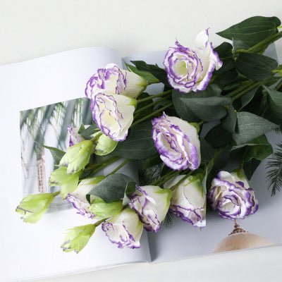 Artificial Silk Flower Eustoma Bouquet - Tiny Porcelain