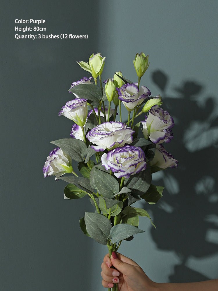 Artificial Silk Flower Eustoma Bouquet - Tiny Porcelain