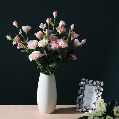 Artificial Silk Flower Eustoma Bouquet - Tiny Porcelain