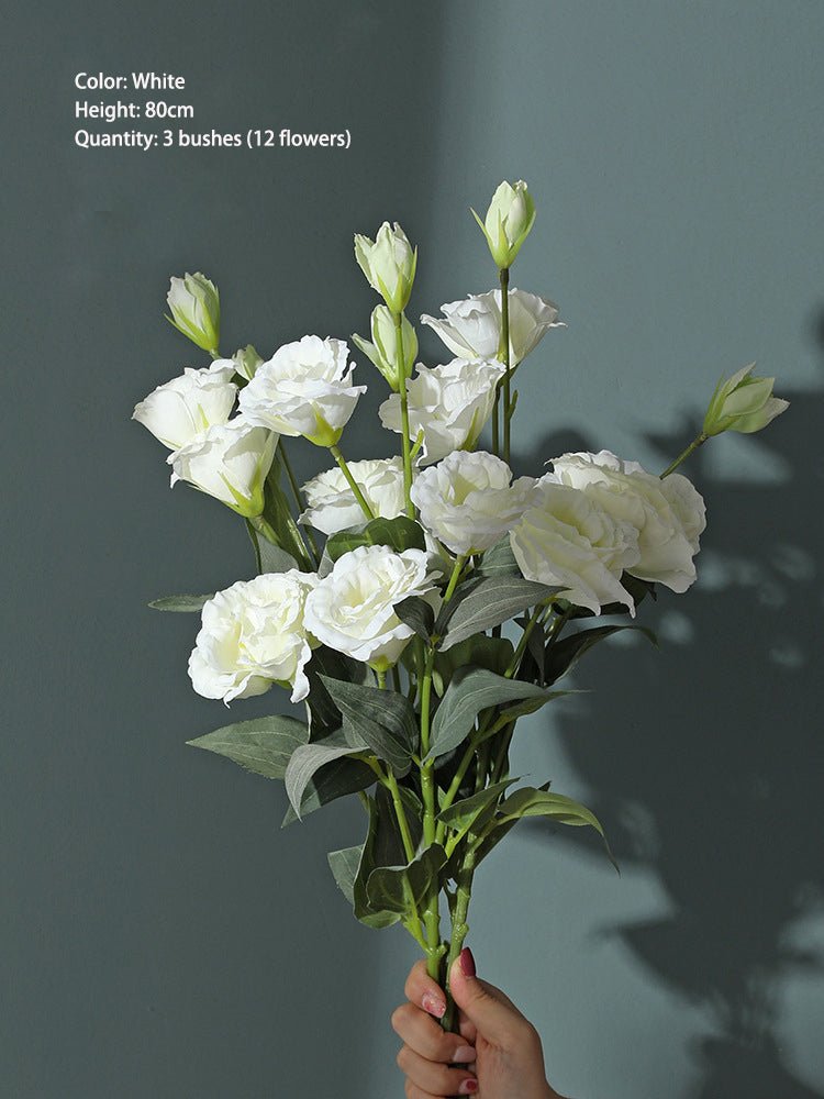 Artificial Silk Flower Eustoma Bouquet - Tiny Porcelain