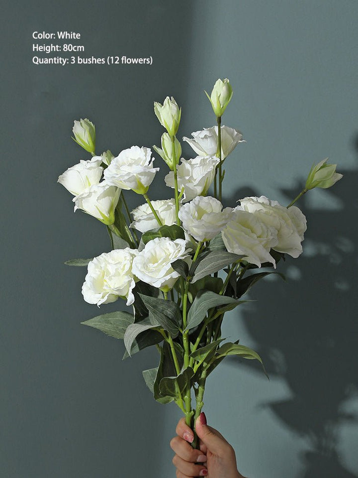 Artificial Silk Flower Eustoma Bouquet - Tiny Porcelain