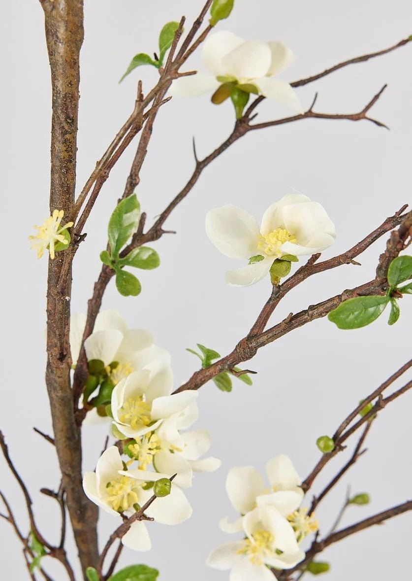 Cream Artificial Blossom Branch - 57" - Tiny Porcelain