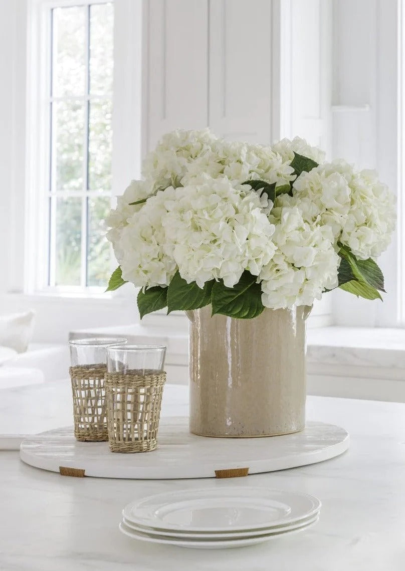 Real Touch Hydrangea in Talc White - 18"