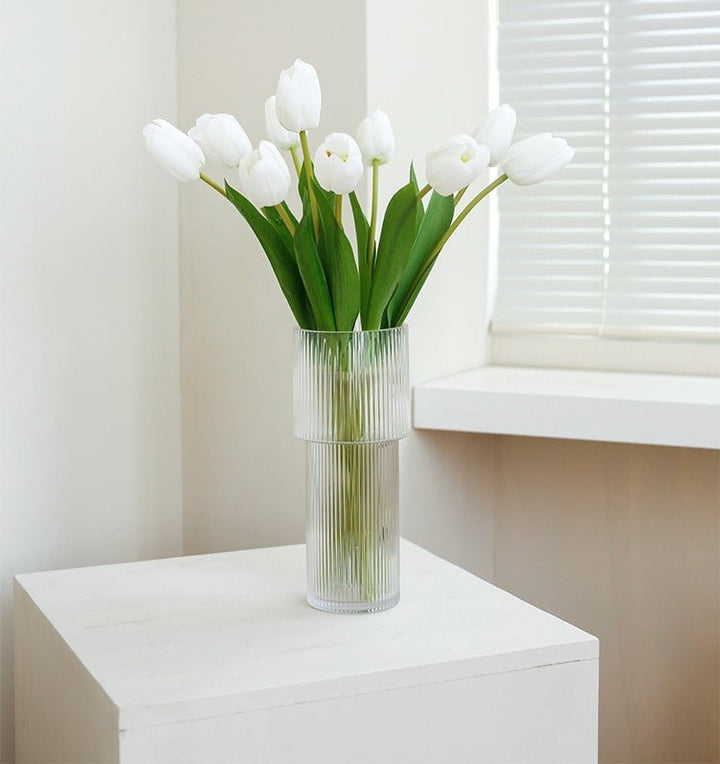 Elegant Artificial Tulip Bouquet – Realistic Home Décor Flowers - Tiny Porcelain