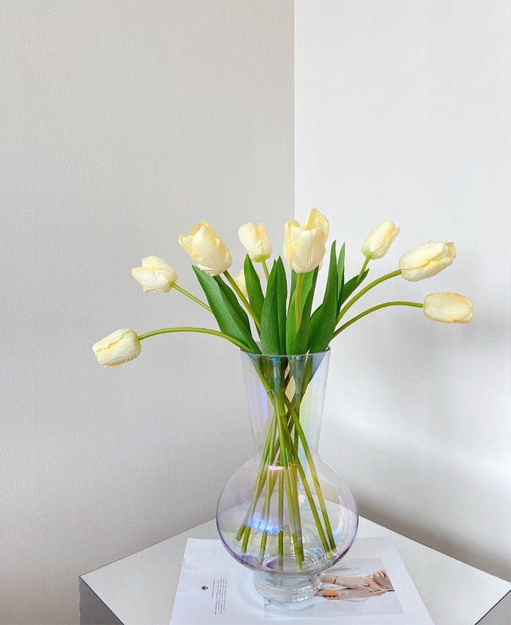 Elegant Artificial Tulip Bouquet – Realistic Home Décor Flowers - Tiny Porcelain