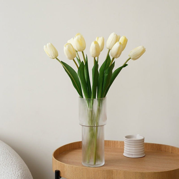 Elegant Artificial Tulip Bouquet – Realistic Home Décor Flowers - Tiny Porcelain