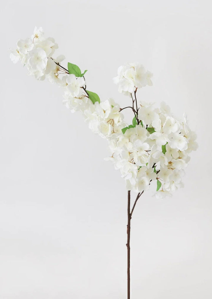 Faux Cherry Blossom in Cream White - 44" - Tiny Porcelain