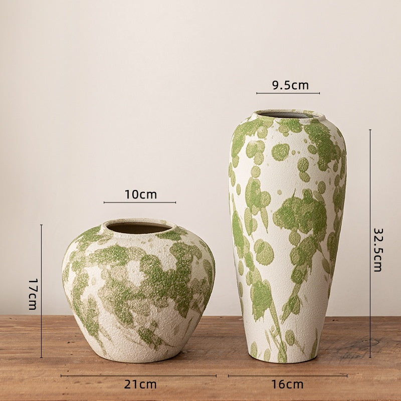 Handcrafted coarse pottery ceramic vases in small, medium, and large sizes – textured handmade ceramic vases for modern and rustic home décor

