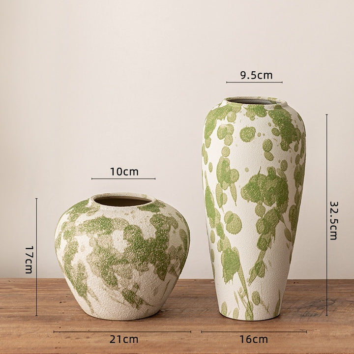 Handcrafted coarse pottery ceramic vases in small, medium, and large sizes – textured handmade ceramic vases for modern and rustic home décor
