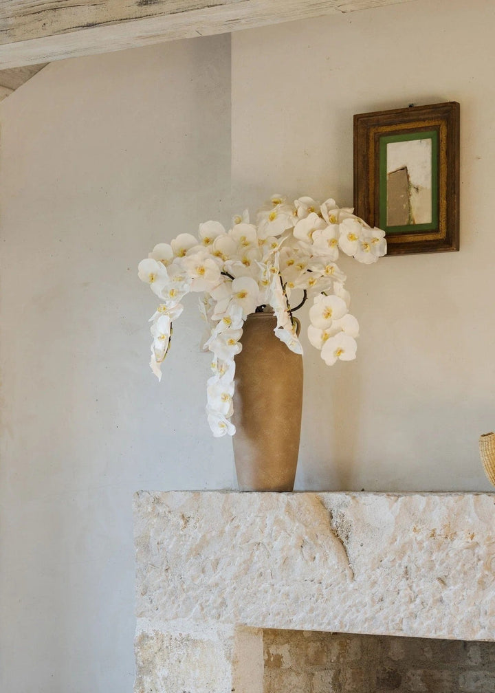 Large White Faux Orchids - 44" - Tiny Porcelain