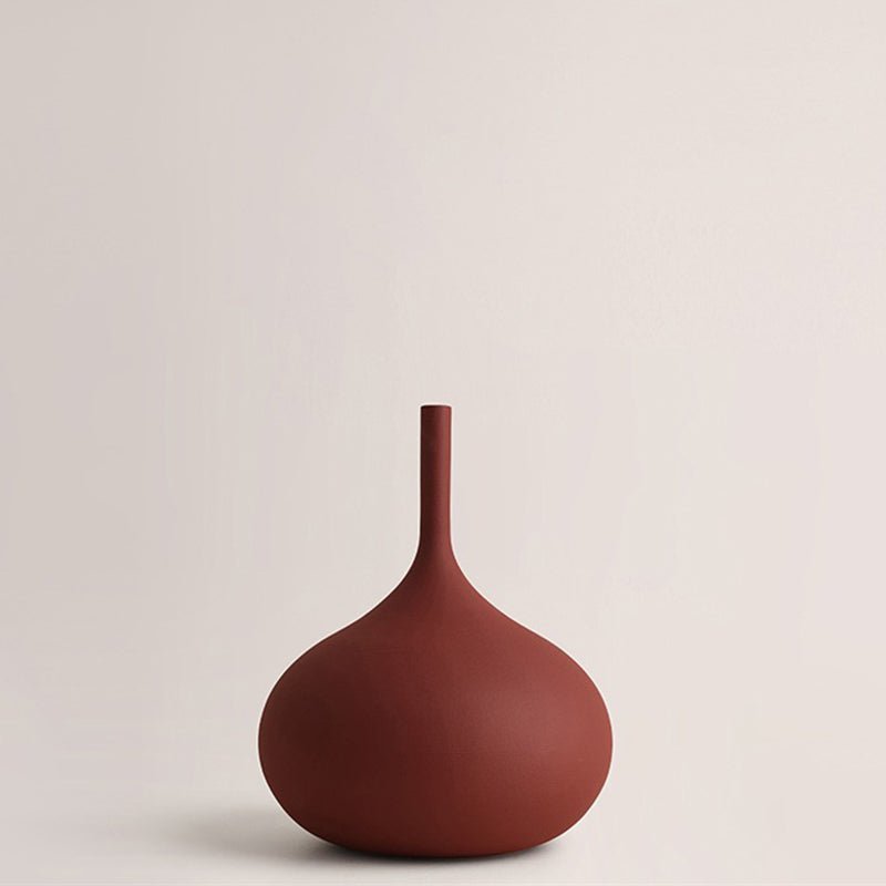 Matte Earth Tone Ceramic Vase Set – Modern Minimalist Design - Tiny Porcelain