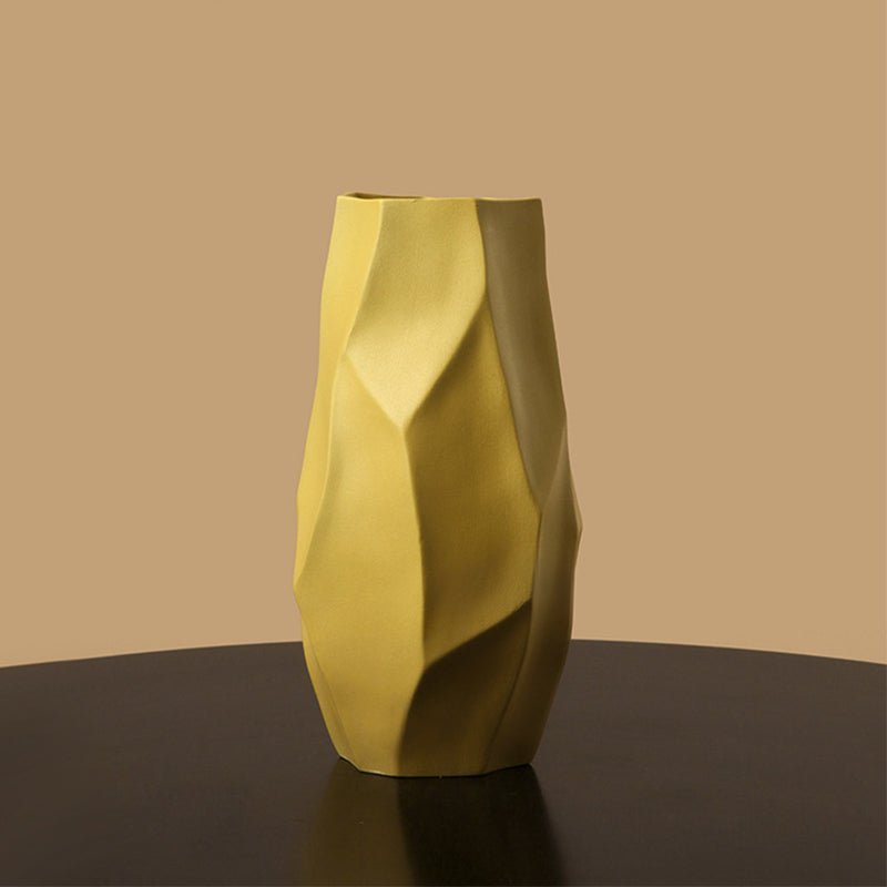 Modern Geometric Ceramic Vase Sculptural Décor Piece - Tiny Porcelain