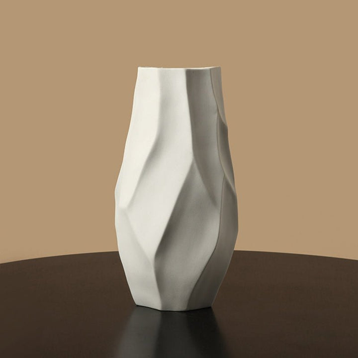 Modern Geometric Ceramic Vase Sculptural Décor Piece - Tiny Porcelain