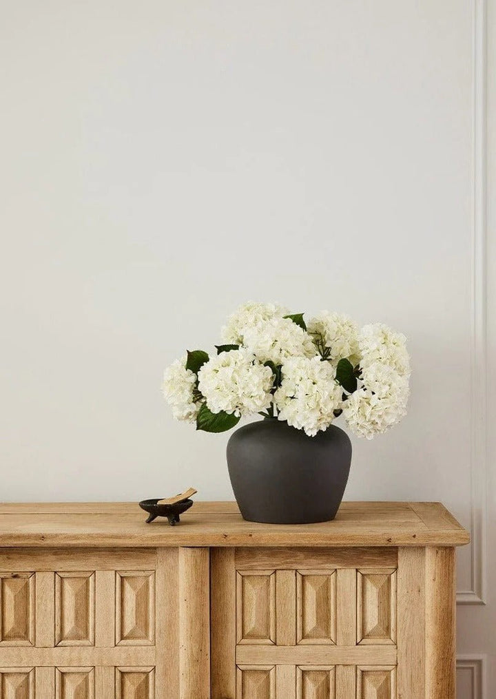 Real Touch Hydrangea in Talc White - 18" - Tiny Porcelain