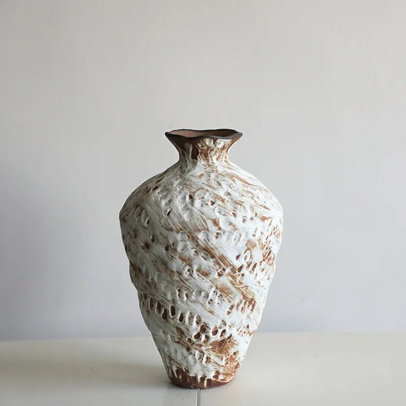 Rustic Wabi Sabi Ceramic Vase – Japanese - Inspired Minimalist Décor Frost - Tiny Porcelain