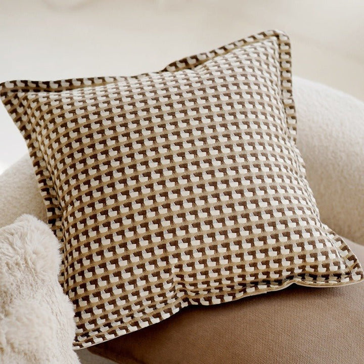 Throw Pillow Cover 17.7“ x 17.7" (45cm x 45cm) - Brown Dots - Tiny Porcelain