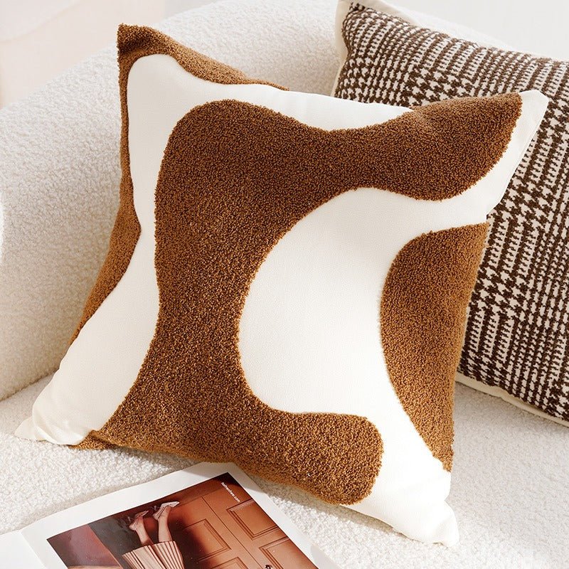 Throw Pillow Cover 17.7“ x 17.7" (45cm x 45cm) - Brown Wave - Tiny Porcelain