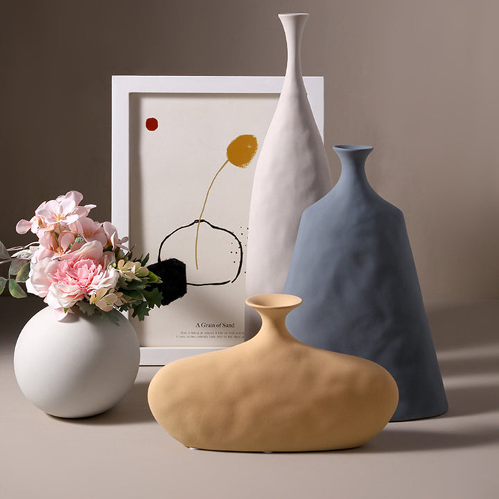 Morandi Color Ceramic Vase Decorative Floral Vase