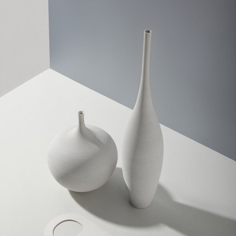 Ceramic White/Black Vase Minimalist Style Table Vase