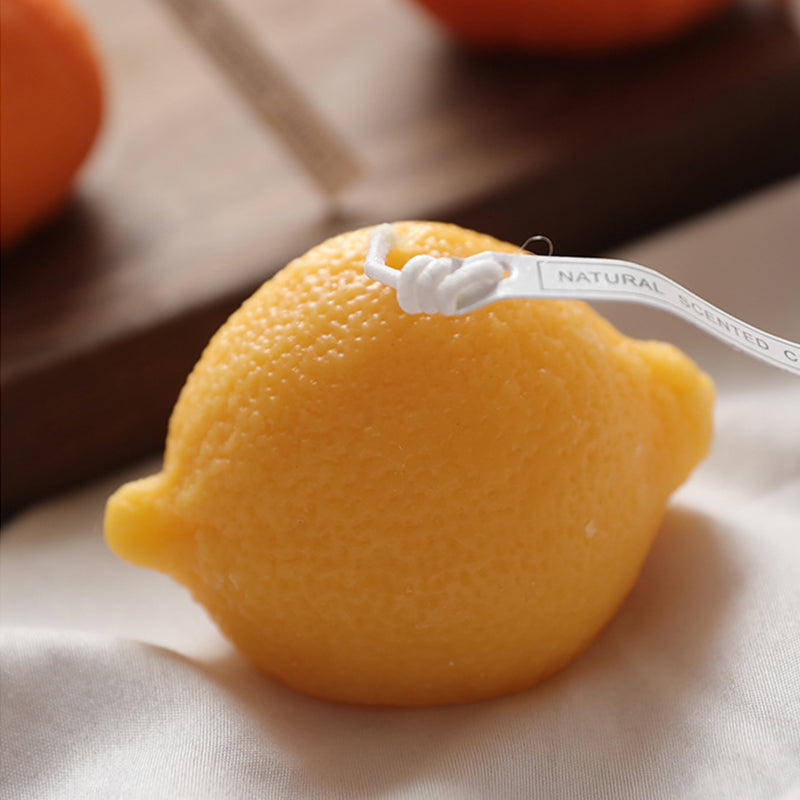 Fruit Lemon Scented Candle Soy Wax Table Decoration Home Decorative Accessory