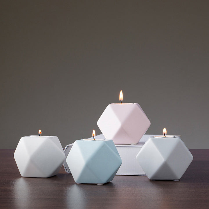 Nordic Style Polyhedron Ceramic Candle Holder