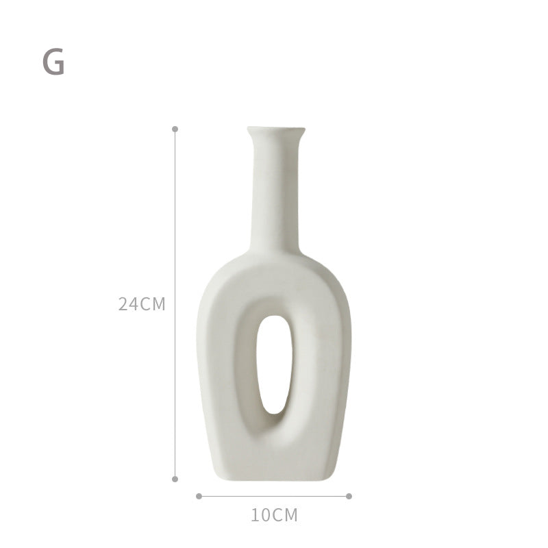 Off White Ceramic Vase Decorative Floral Vase