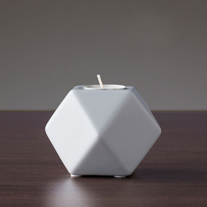 Nordic Style Polyhedron Ceramic Candle Holder Table Accessories