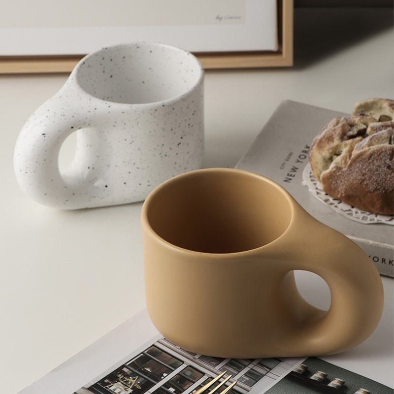 Pangpang Ceramic Coffee Mug Set – Modern Minimalist Design - Tiny Porcelain